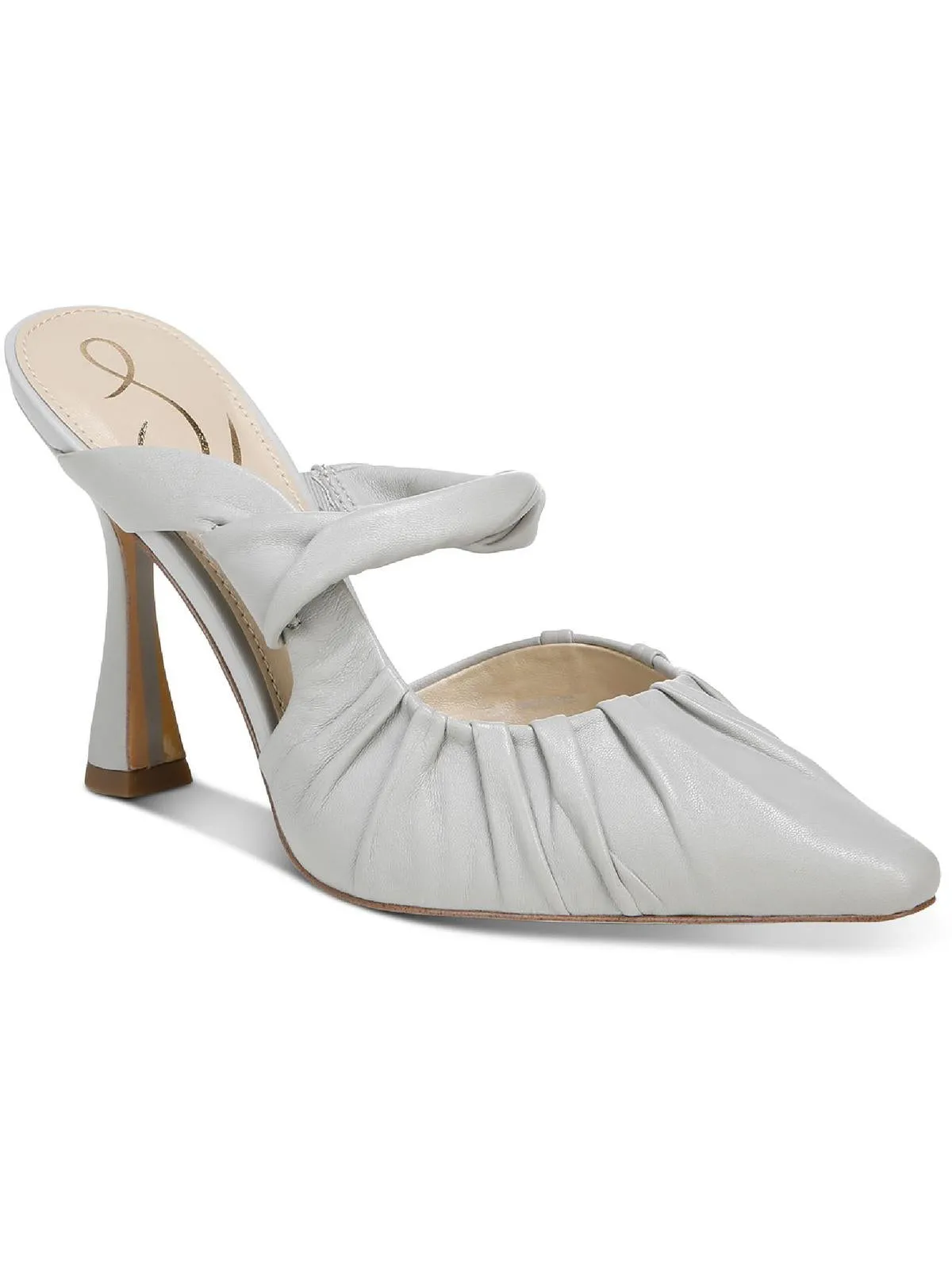 Tillary Womens Leather Ruched Mules