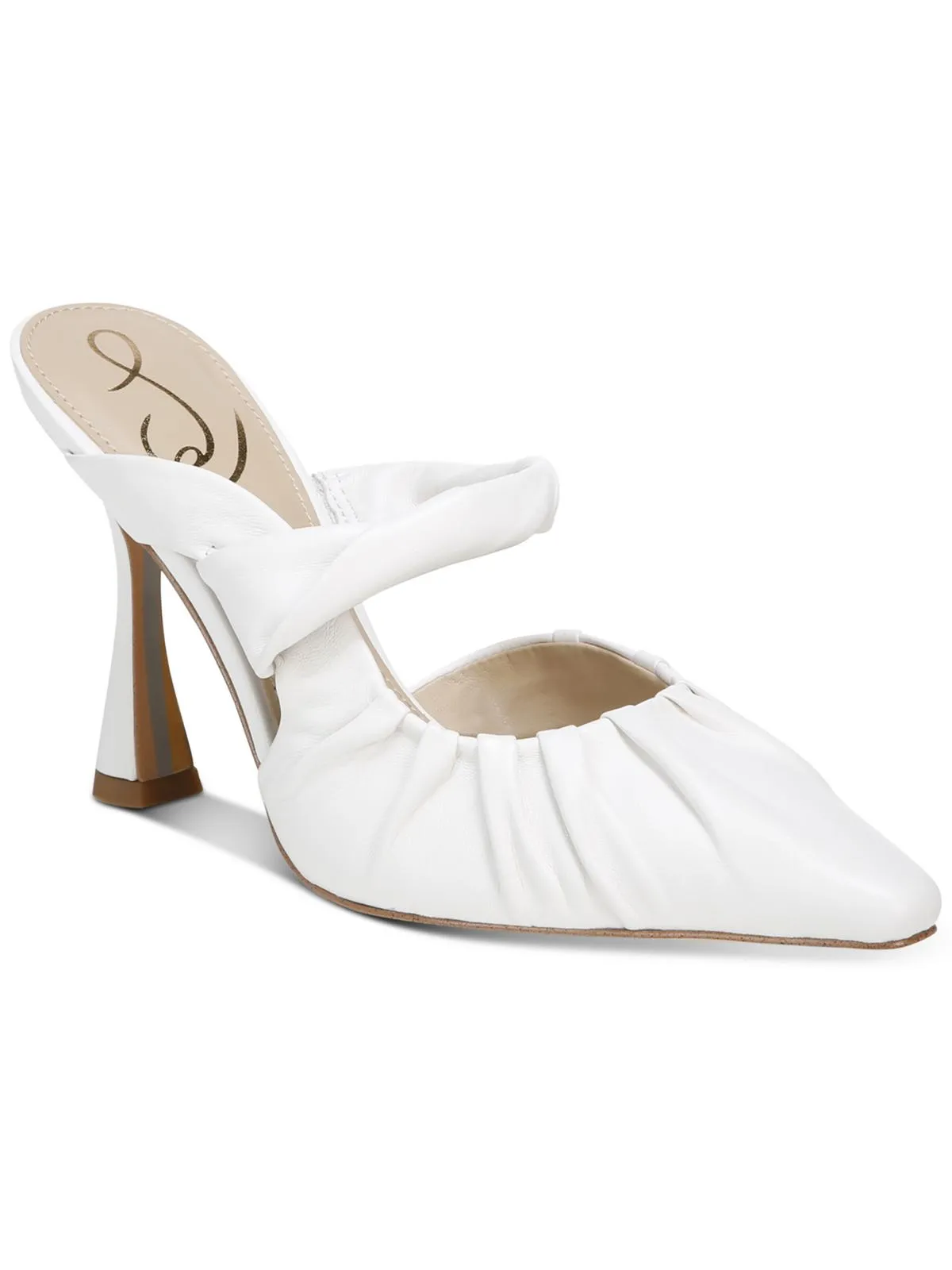 Tillary Womens Leather Ruched Mules