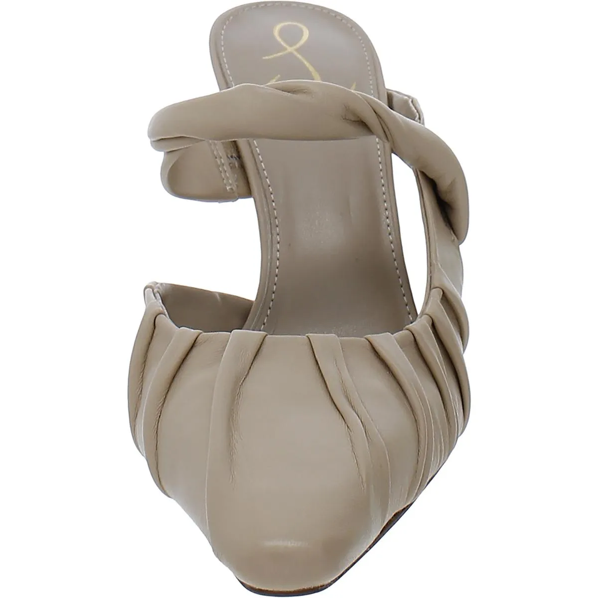 Tillary Womens Leather Ruched Mules