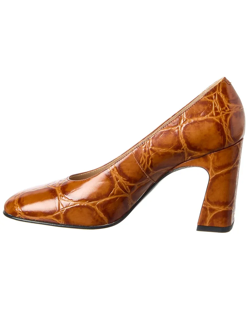 TODs Embossed Leather Pump