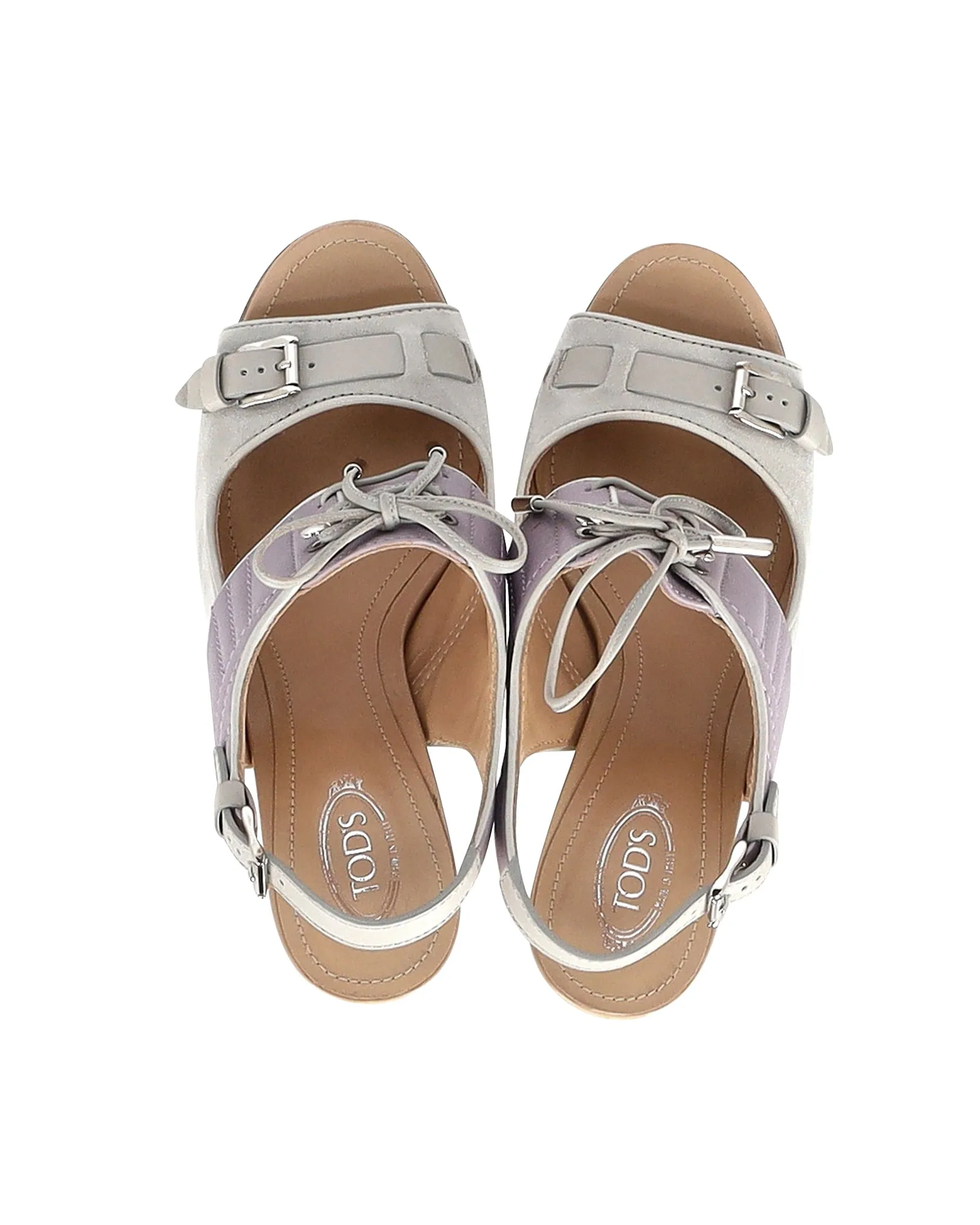 Tod's High Heel Ankle Strap Sandals in Purple Suede