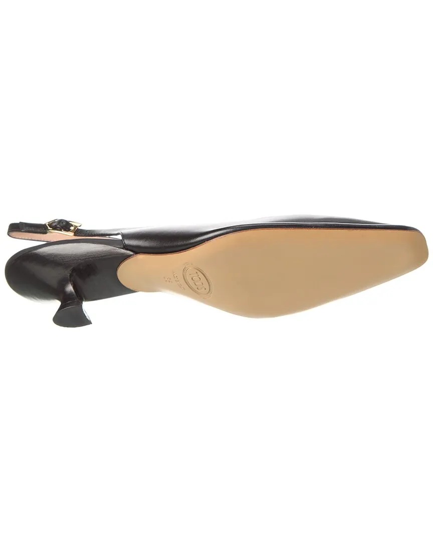 TODs Leather Slingback Pump