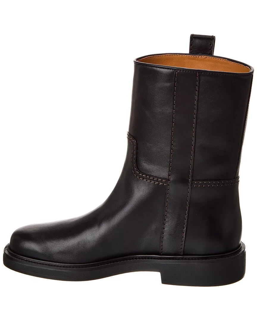 TODs T Logo Leather Boot