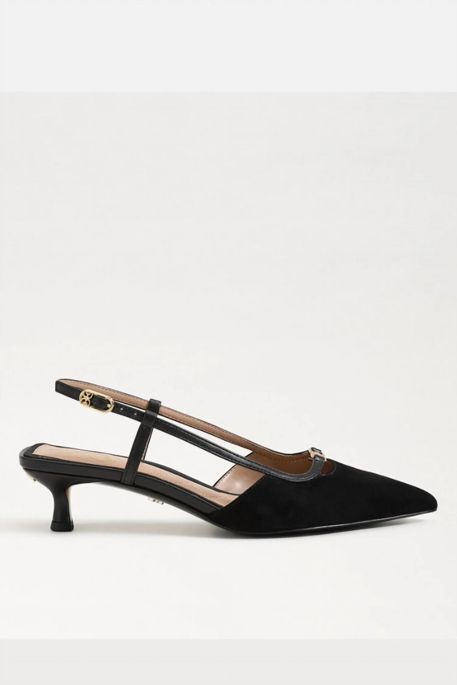 Toni Slingback Kitten Heels In Black
