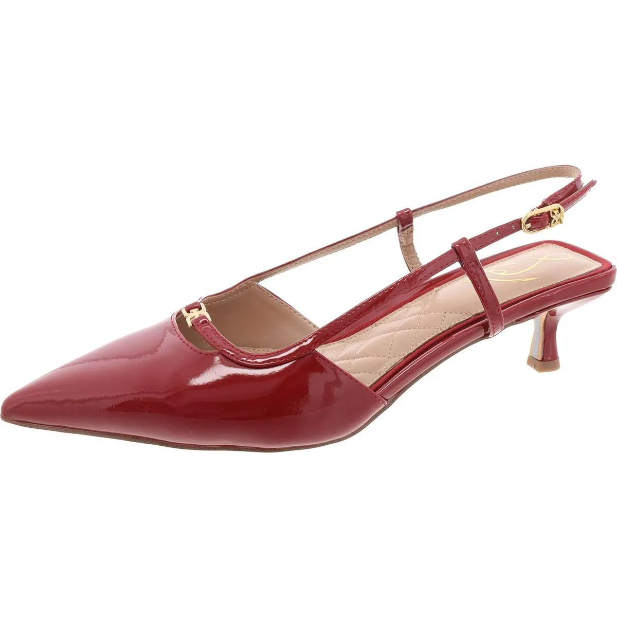 Toni Womens Faux Suede Pointed Toe Slingback Heels