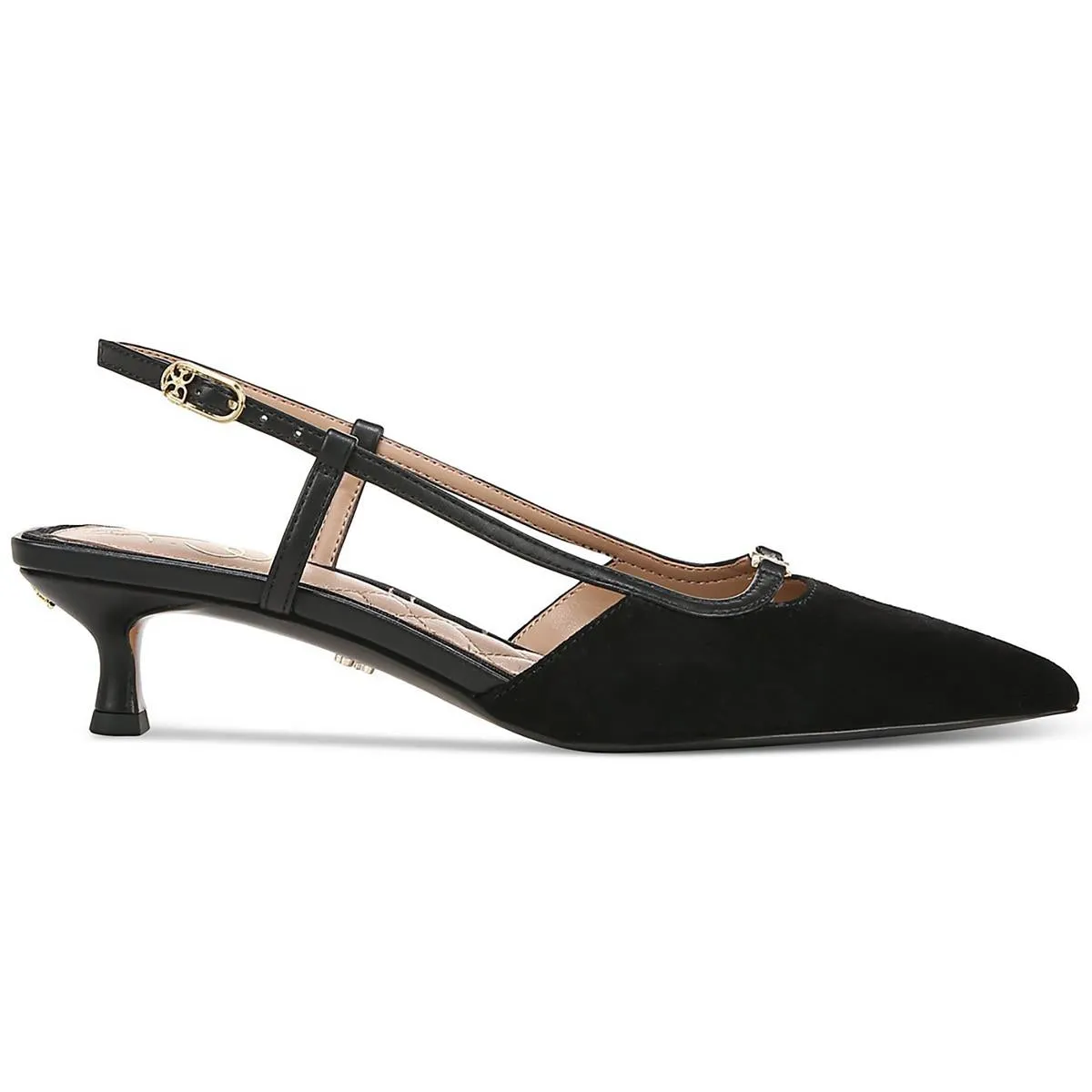 Toni Womens Faux Suede Pointed Toe Slingback Heels