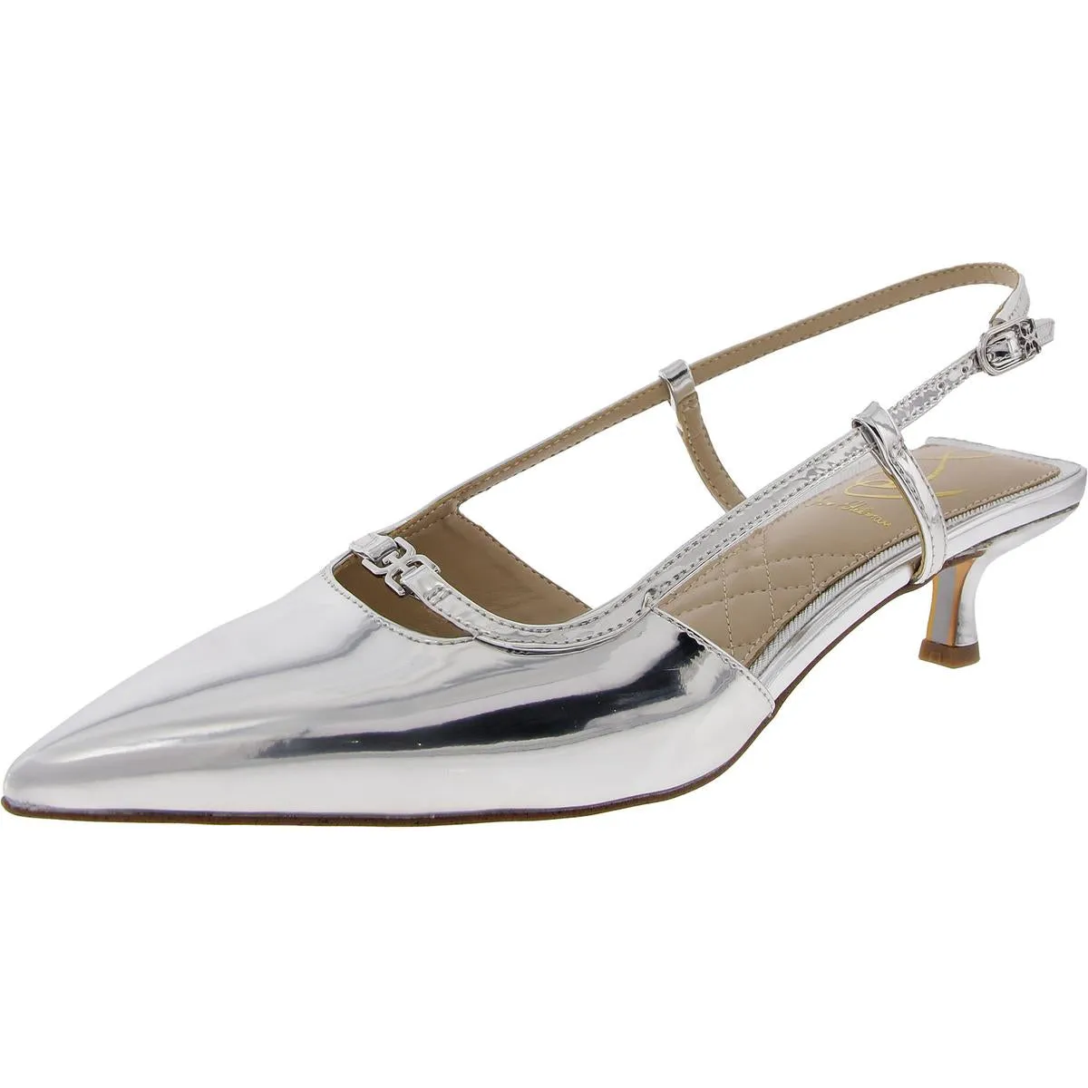 Toni Womens Faux Suede Pointed Toe Slingback Heels