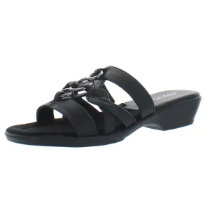 Torrid Womens Faux Leather Slip On Slide Sandals