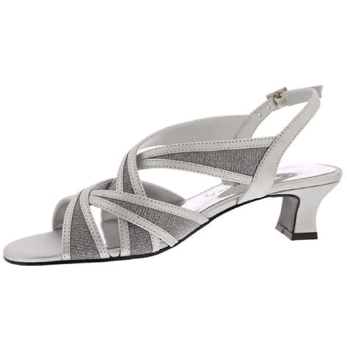 Tristen Womens Metallic Ankle Strap Kitten Heels