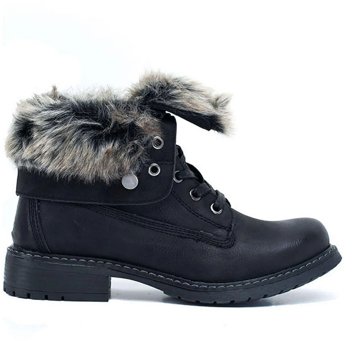 TRUDIE Womens Faux Leather Ankle Casual Shoes