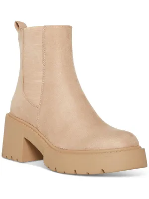 Trust Womens Faux Suede Lug Sole Chelsea Boots