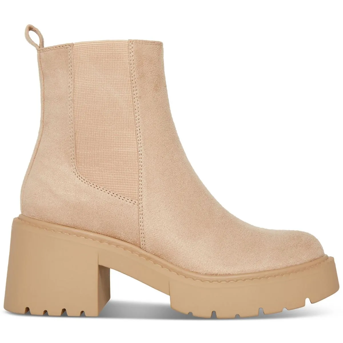 Trust Womens Faux Suede Lug Sole Chelsea Boots
