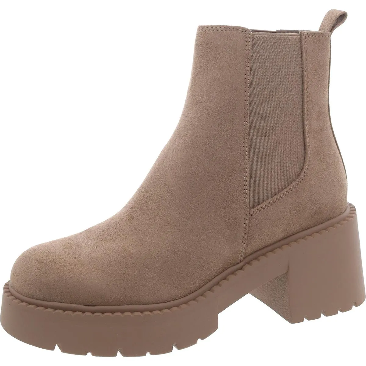 Trust Womens Faux Suede Lug Sole Chelsea Boots
