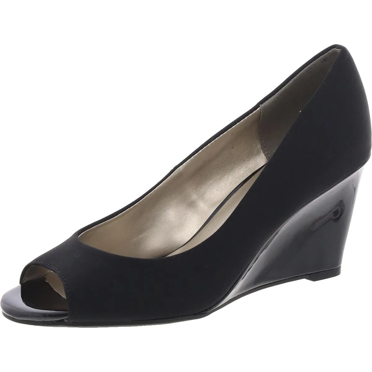 Tuff Love Womens Faux Suede Open-Toe Wedge Heels
