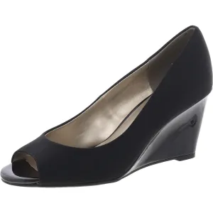 Tuff Love Womens Faux Suede Open-Toe Wedge Heels