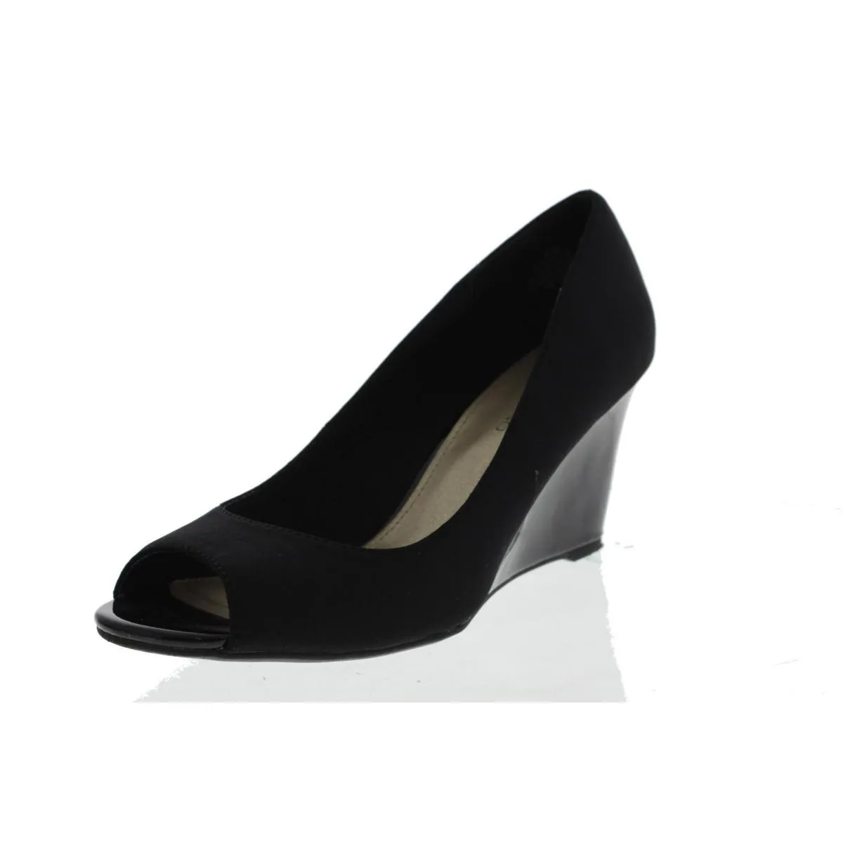 Tuff Love Womens Solid Slip On Peep-Toe Heels