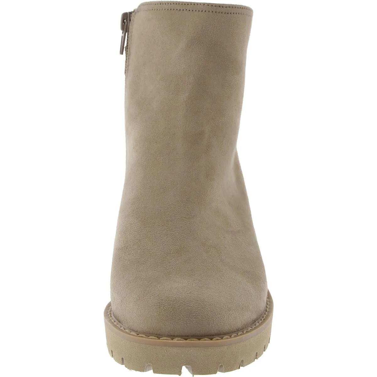 Vedaa Womens Zip Up Lug Sole Ankle Boots
