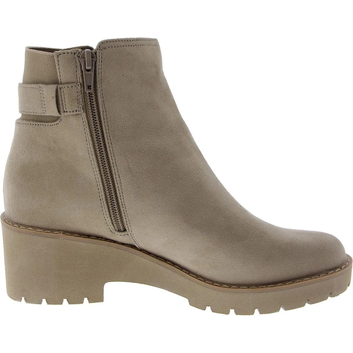 Vedaa Womens Zip Up Lug Sole Ankle Boots