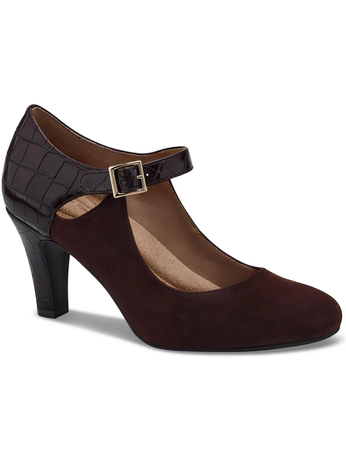 Velmah Womens Ankle Strap Mary Jane Heels