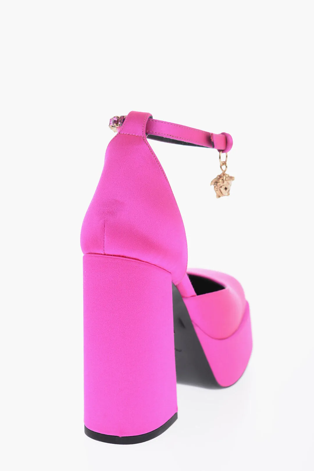 Versace Jewel Strap Satin Platform Pumps 12Cm