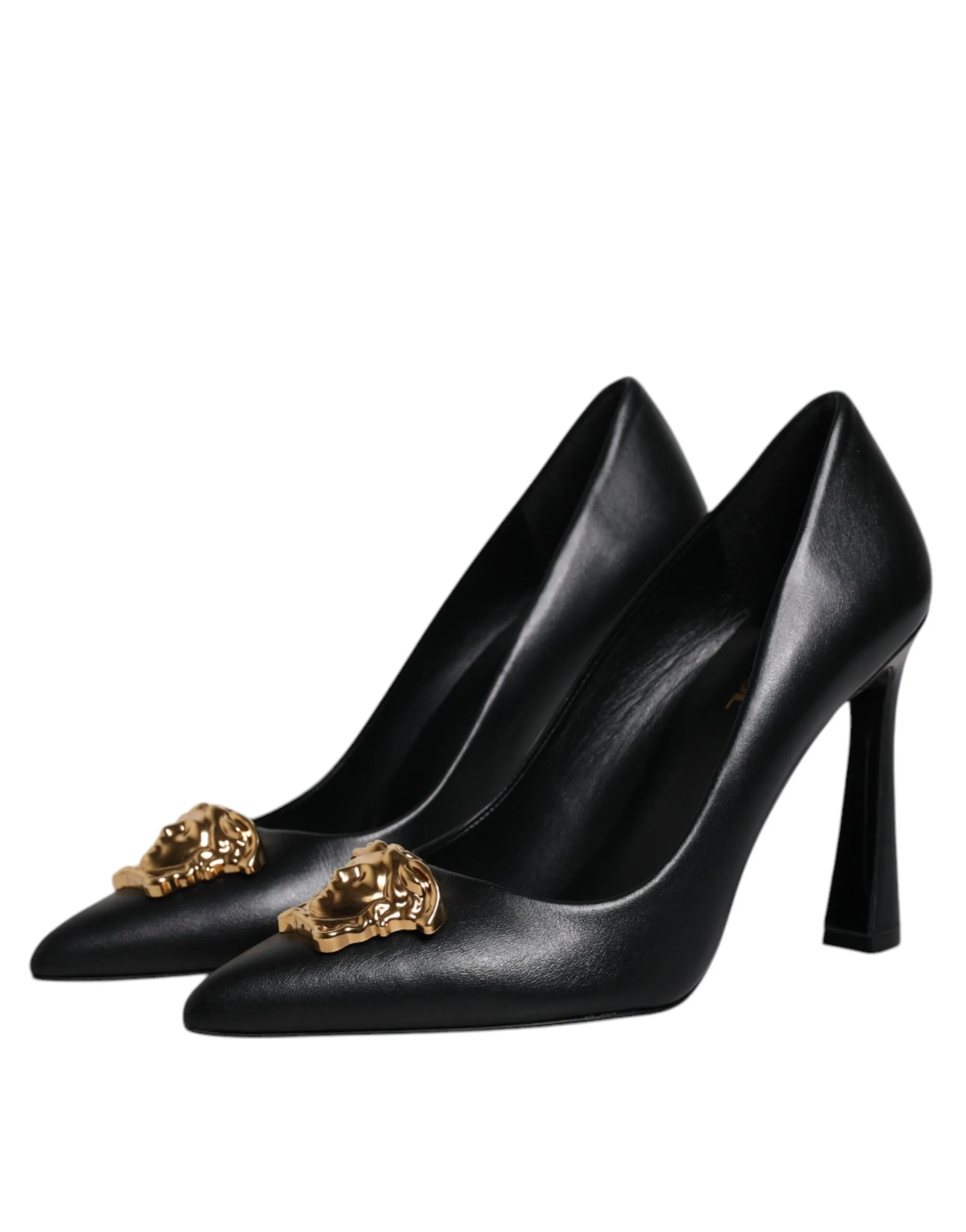 Versace  Leather Logo Plaque High Heels Pumps Women's Shoes