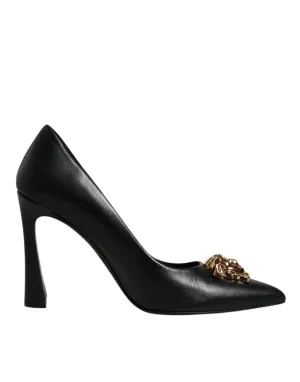 Versace  Leather Logo Plaque High Heels Pumps Women's Shoes