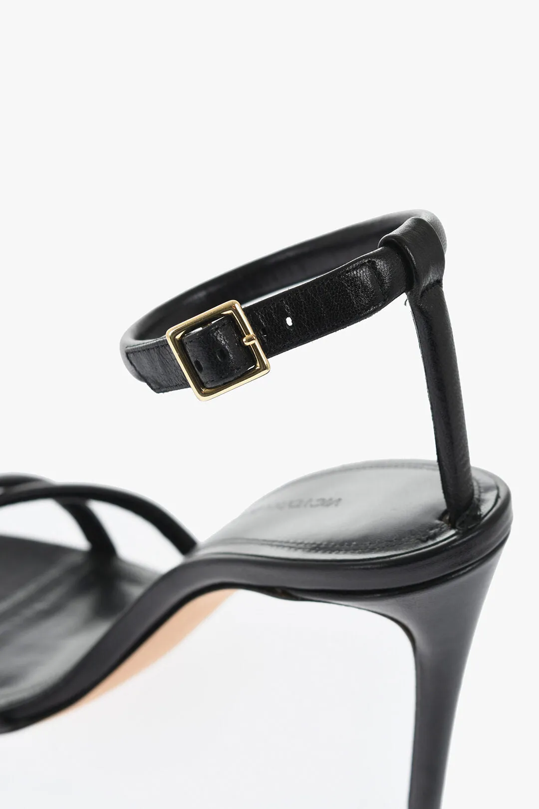 Victoria Beckham Leather Decol Ankle-Strap Sandals Heel 9Cm