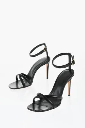 Victoria Beckham Leather Decol Ankle-Strap Sandals Heel 9Cm