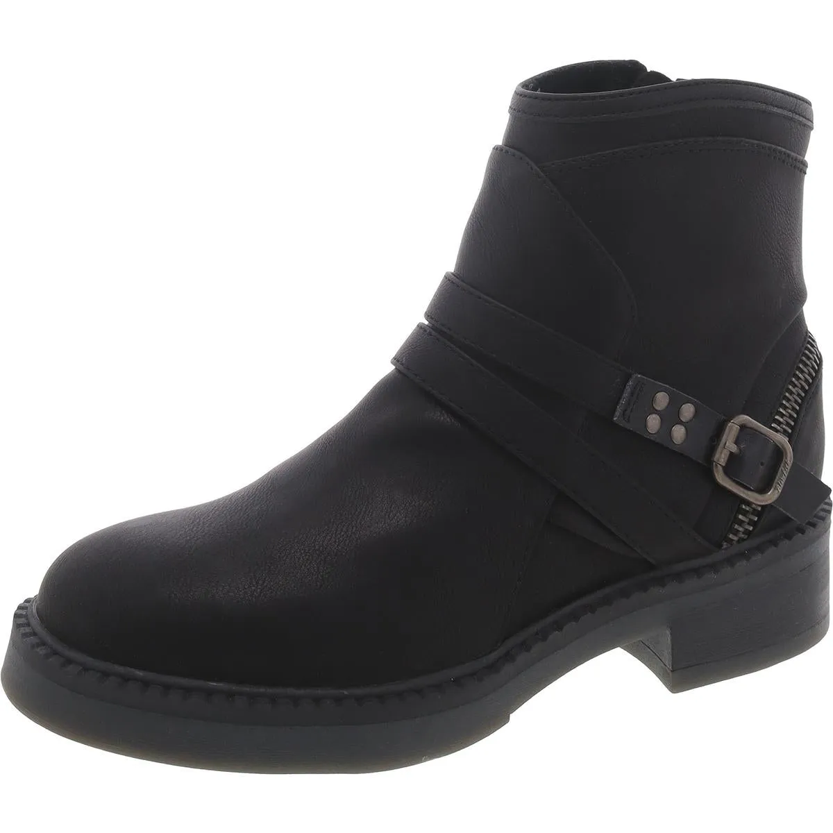 Visit Womens Faux Lather Ankle Motorcycle Boots