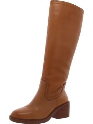 Vuliann Womens Leather Riding Knee-High Boots