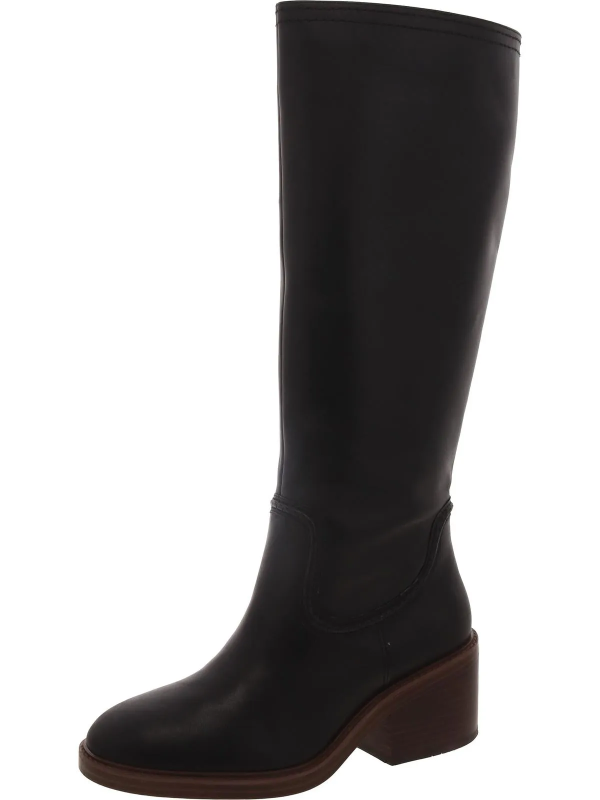 Vuliann Womens Leather Riding Knee-High Boots