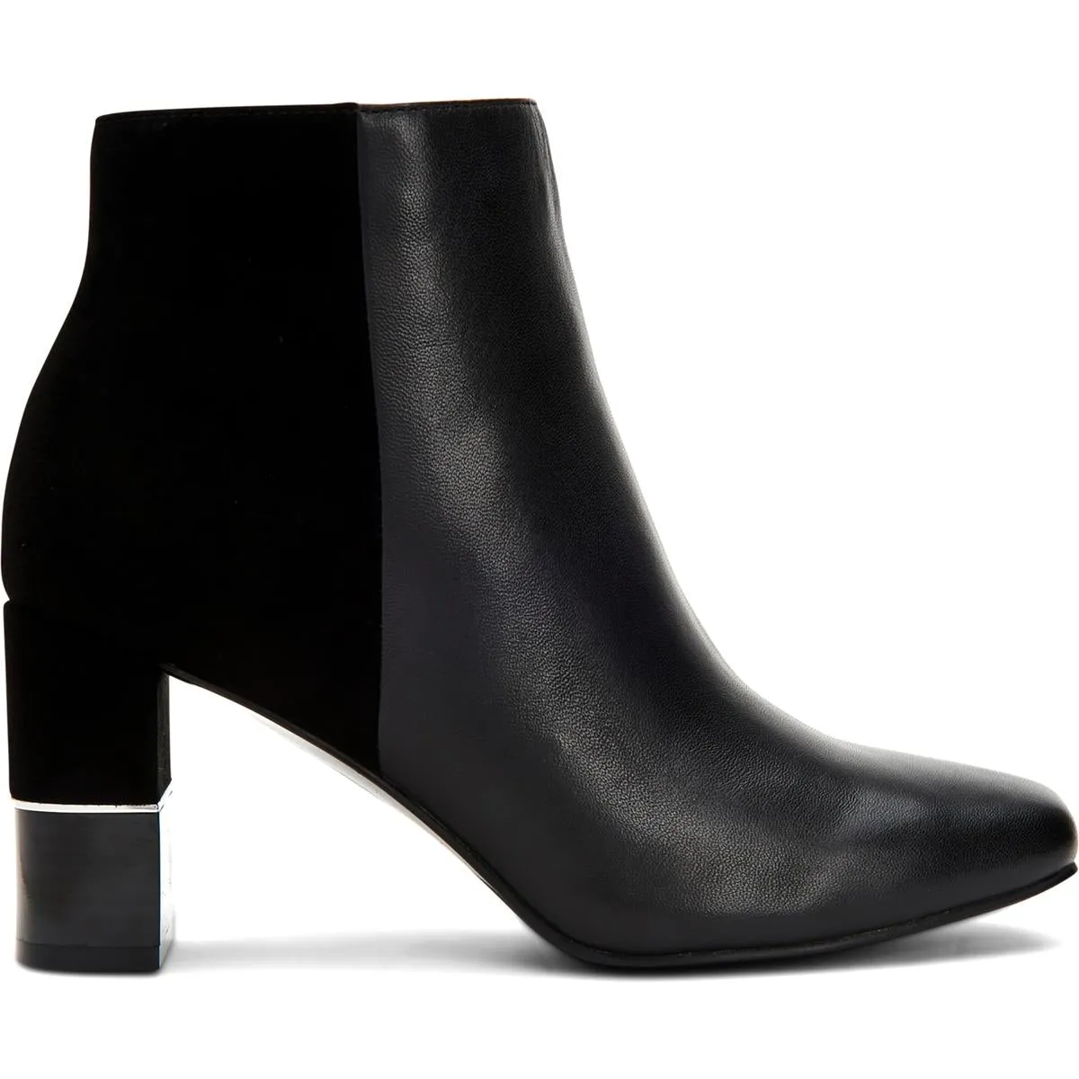 Walliss Womens Leather Block Heel Ankle Boots