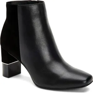 Walliss Womens Leather Block Heel Ankle Boots