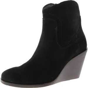 Waltz Womens Zipper Suede Wedge Boots