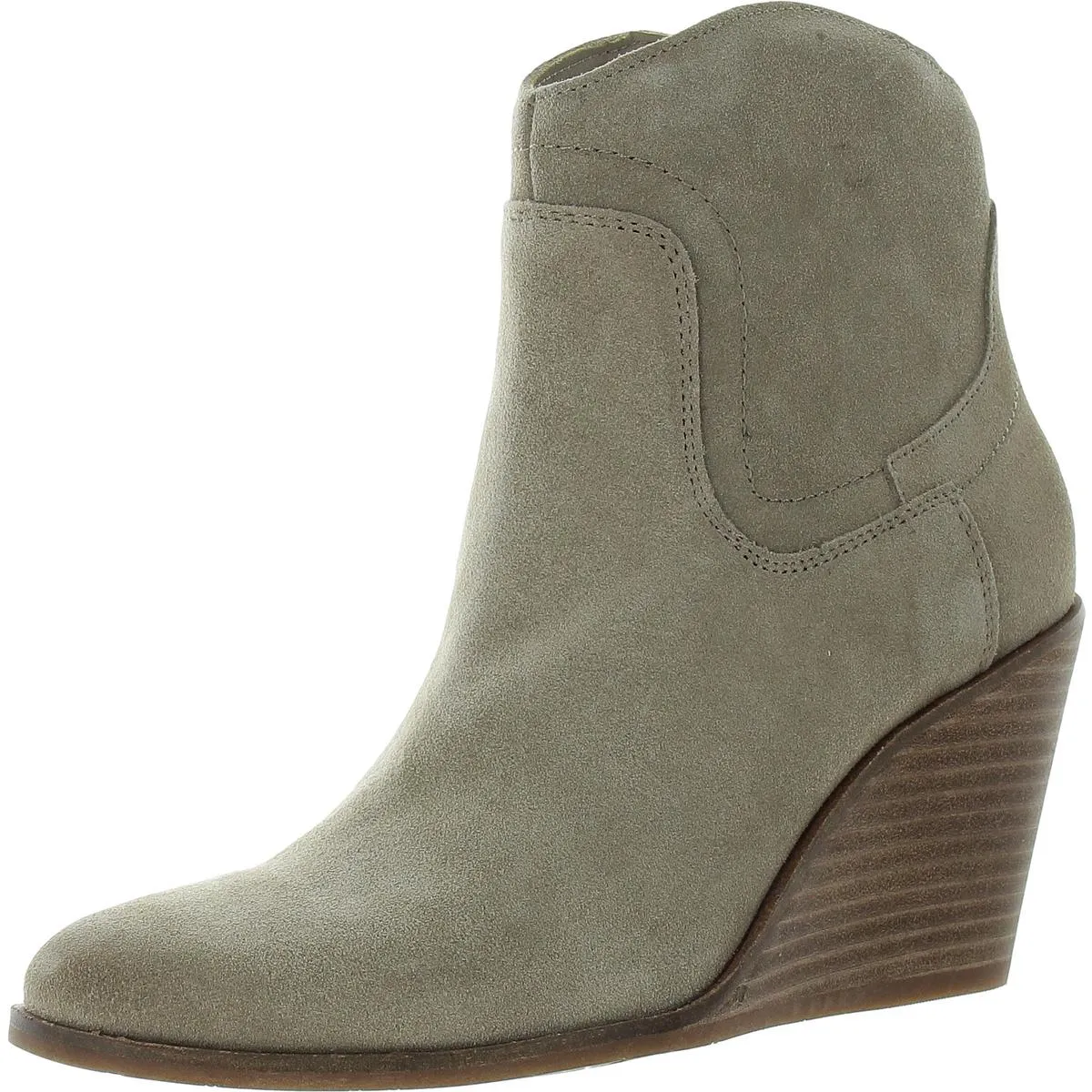 Waltz Womens Zipper Suede Wedge Boots
