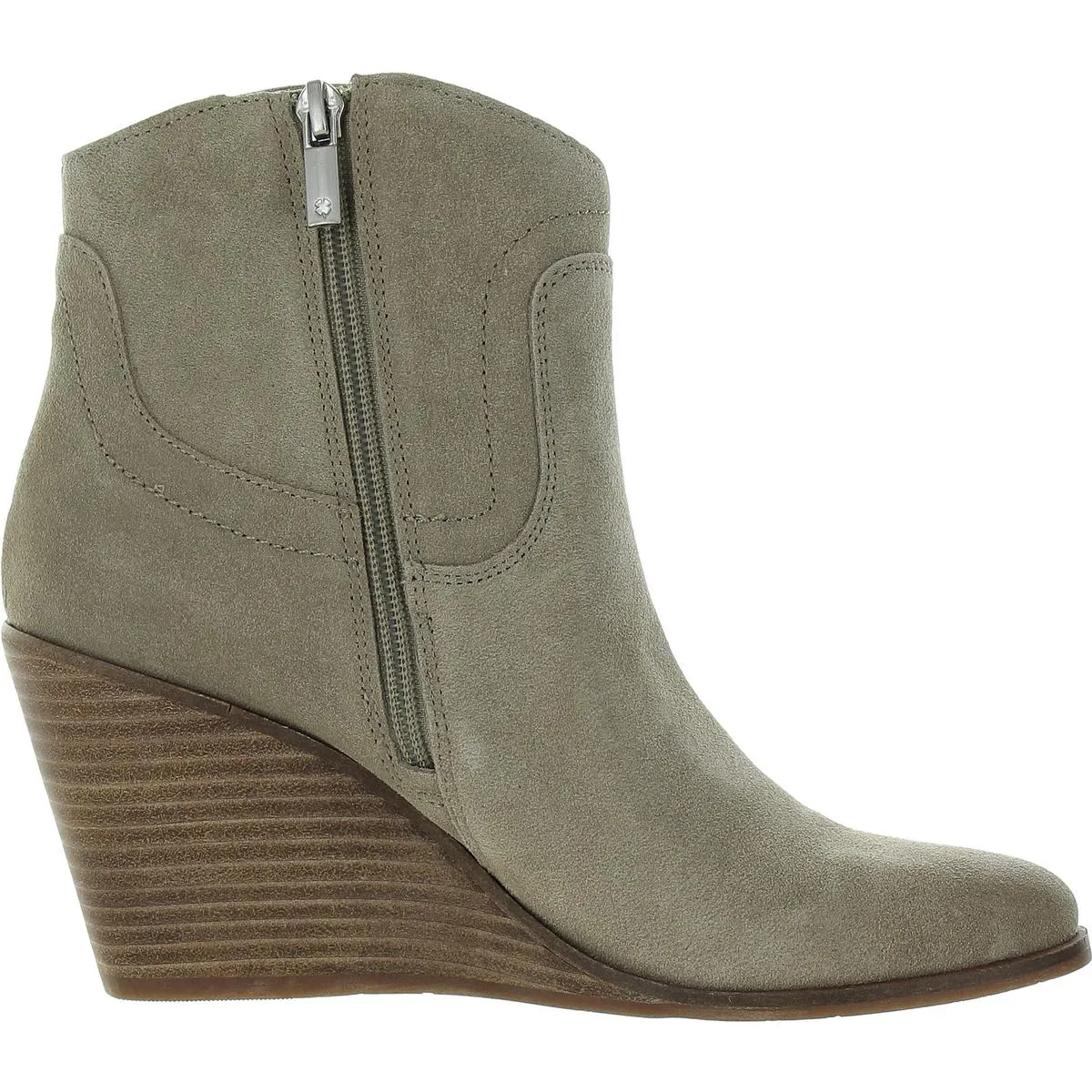 Waltz Womens Zipper Suede Wedge Boots