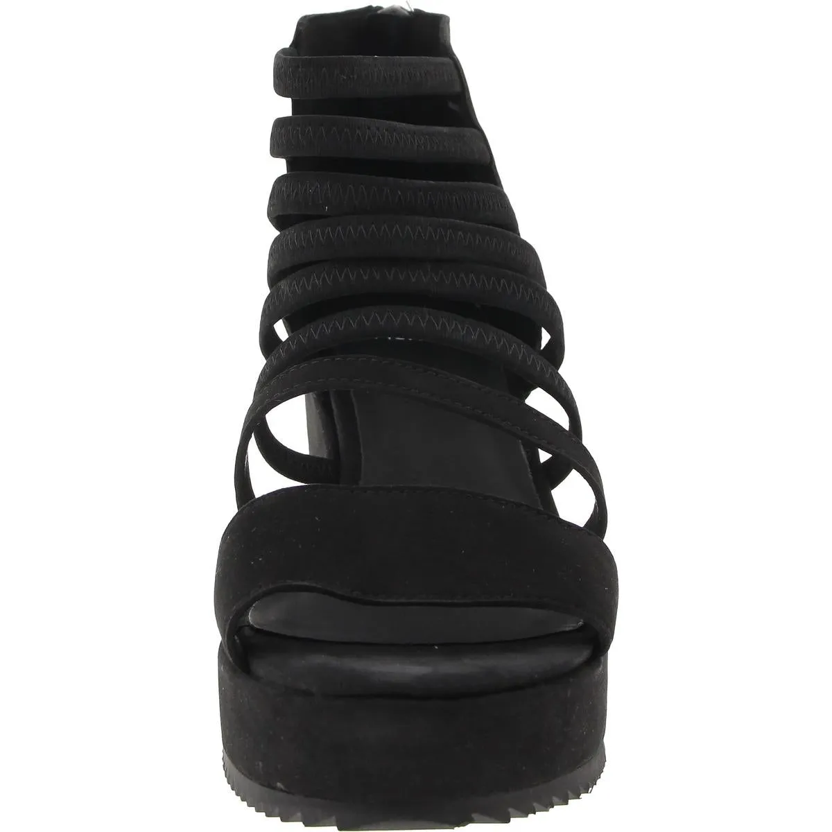 WAVEY Womens Zipper Faux Suede Wedge Heels