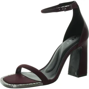 Waylin Ankle Strap Womens Adjustable Faux Leather Slingback Heels