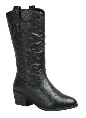 WESTERN18 - CHARCOAL COWBOY BOOTS