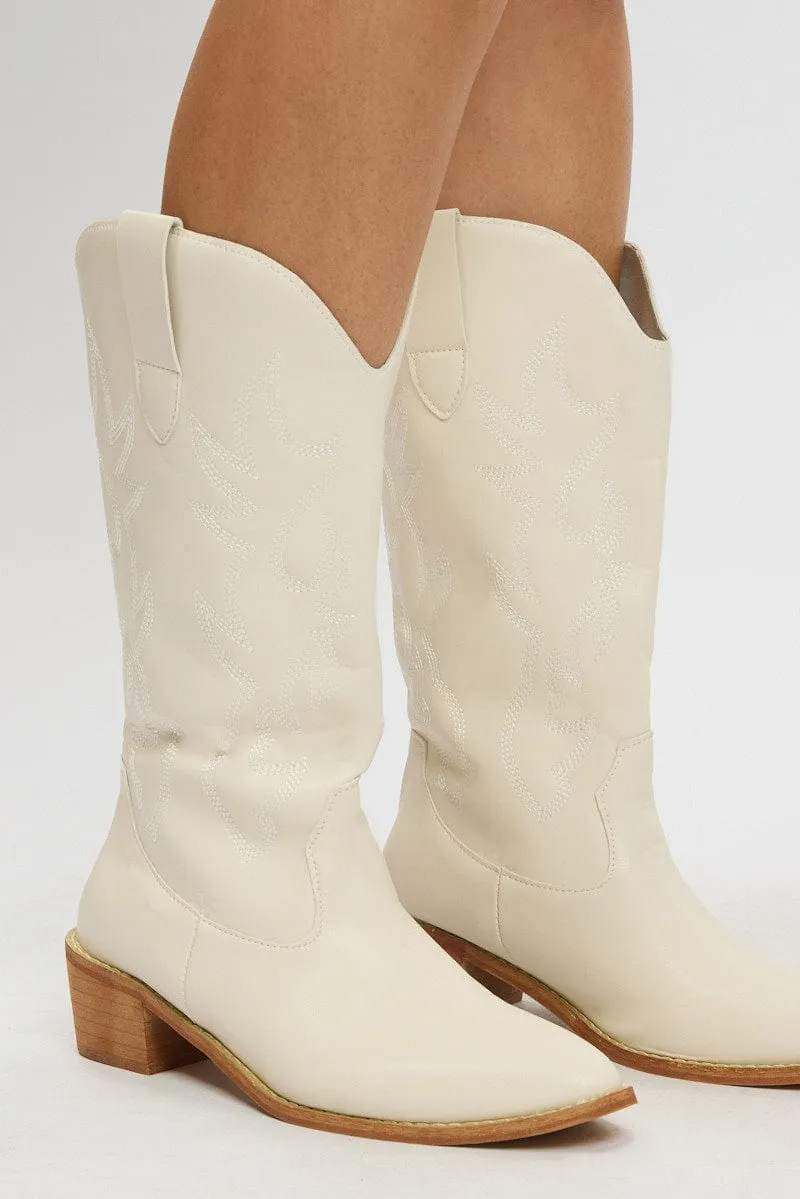 White Western Cowboy Boots