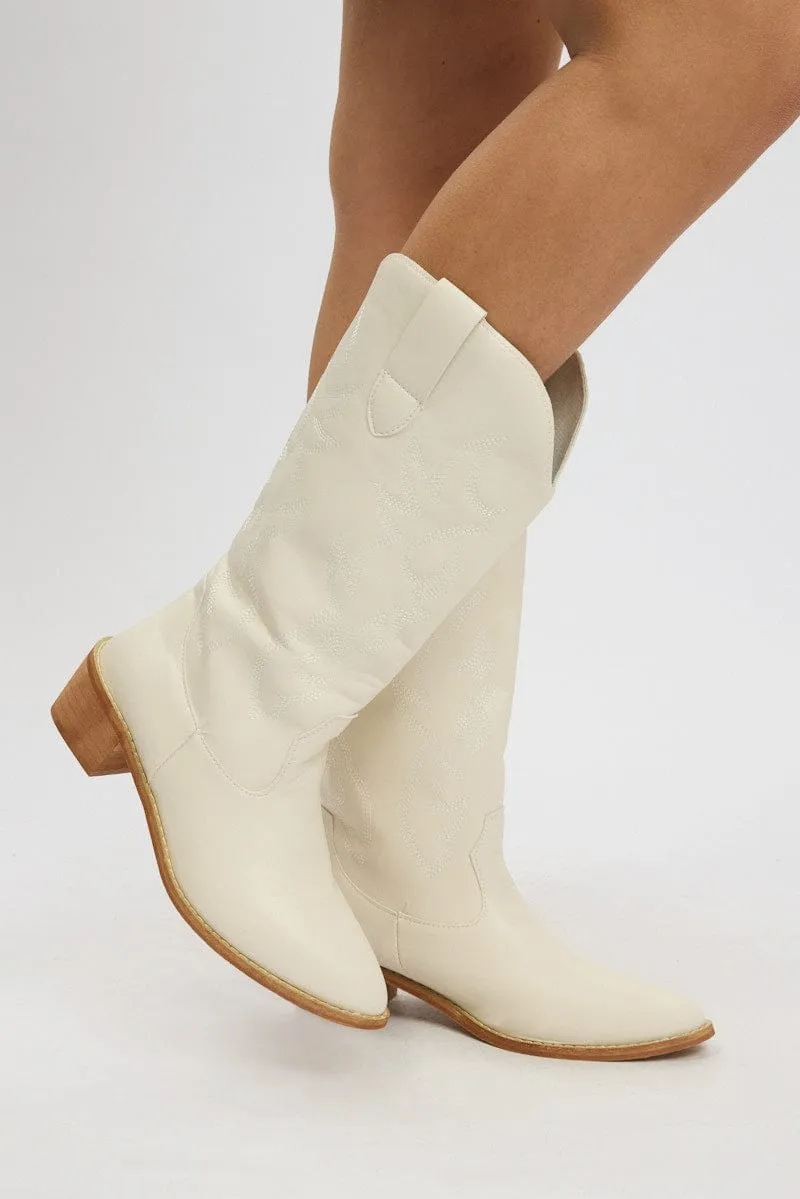 White Western Cowboy Boots