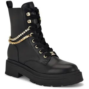 wHughes3 Womens Embellished Manmade Motorcycle Boots