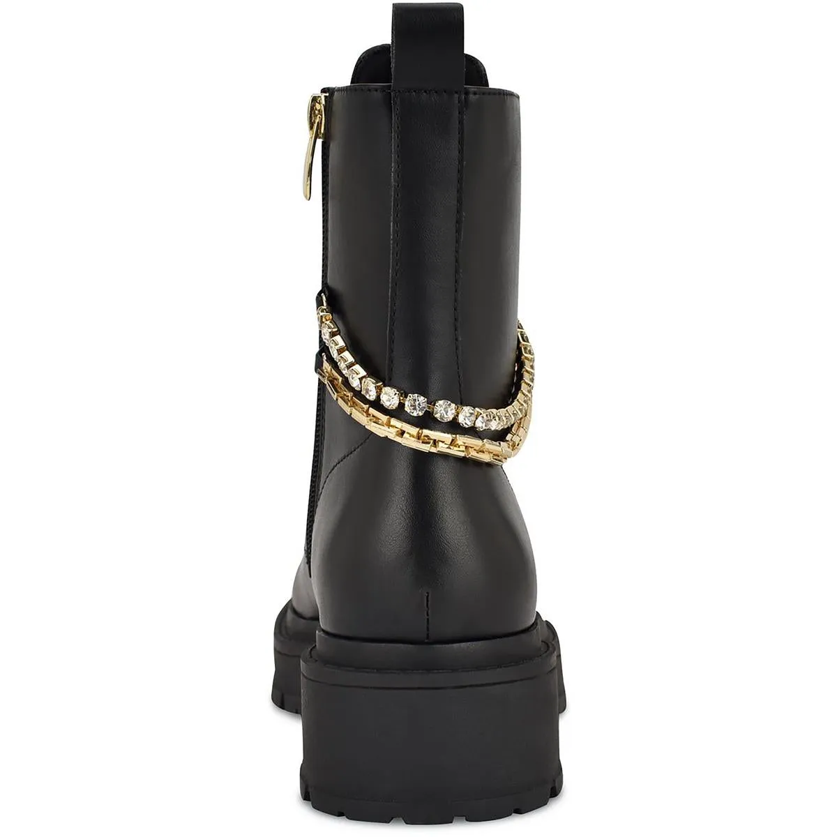 wHughes3 Womens Embellished Manmade Motorcycle Boots