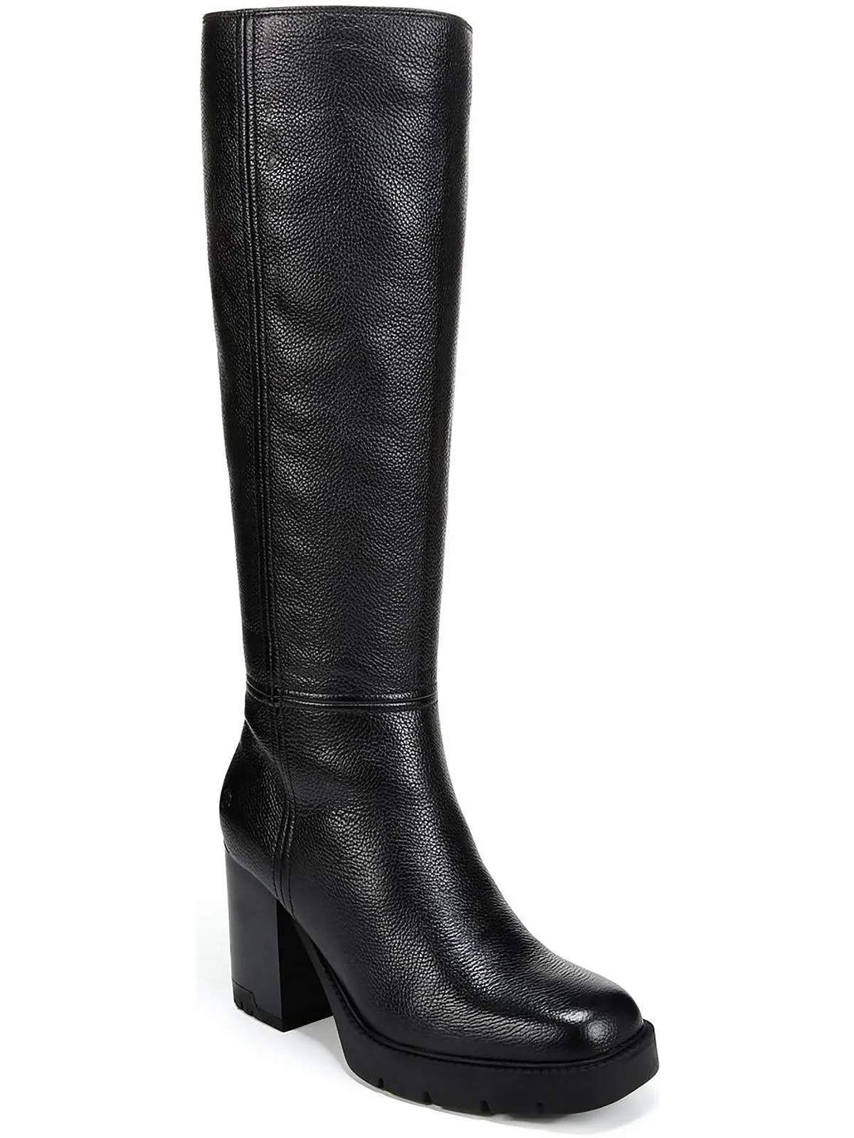 Willow  Womens Faux Leather Block Heel Mid-Calf Boots