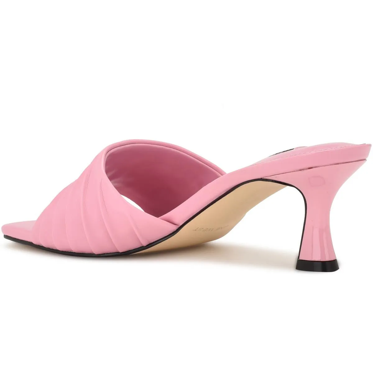 WNAZALA3 Womens Faux Leather Slip On Kitten Heels