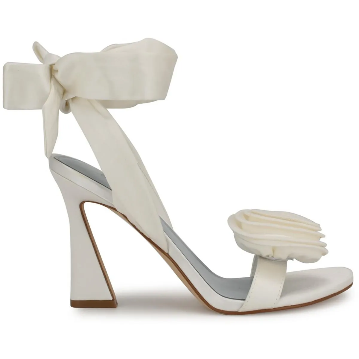 WNKRAVE7 Womens Bow Manmade Lace-Up Heels