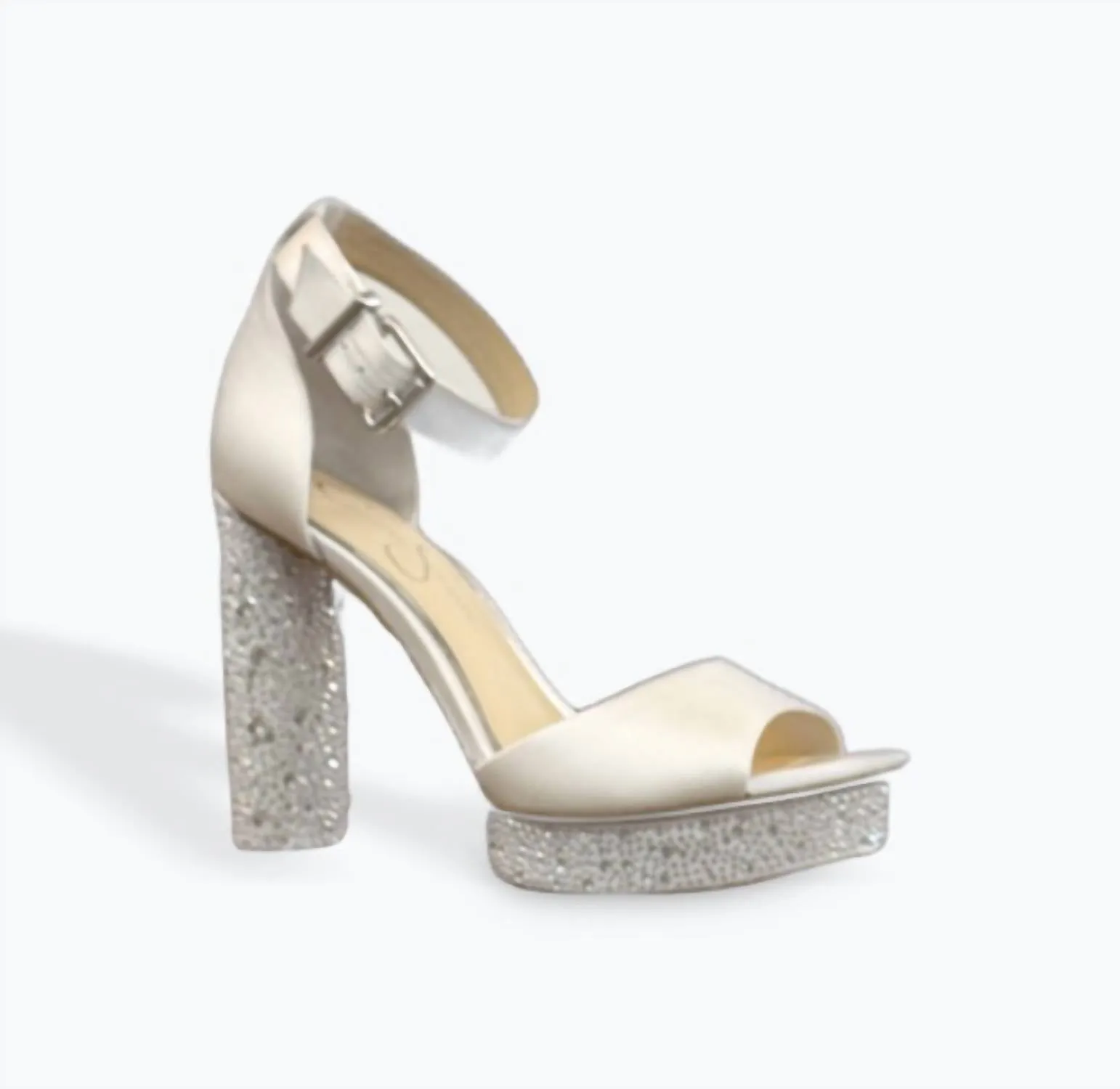 Women Everyn Peep Toe Sandal In Satin White