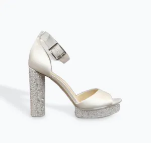 Women Everyn Peep Toe Sandal In Satin White