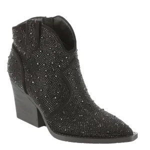 Women's Austin Leg Up Rhinestone Booties In Black