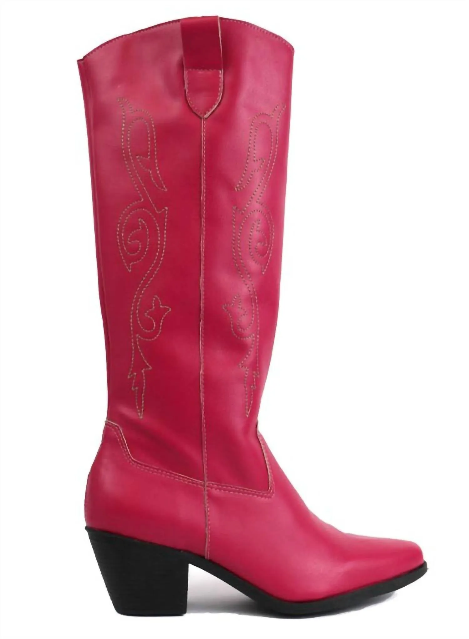 Women's Belle Western Under-The-Knee Boots In Fuchsia